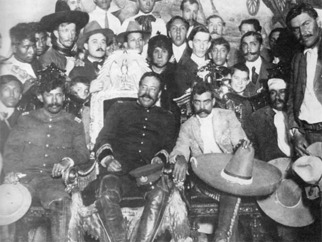 The legendary reunion in 1914 Mexico City between the most acclaimed revolutionary leaders: Villa y Zapata.