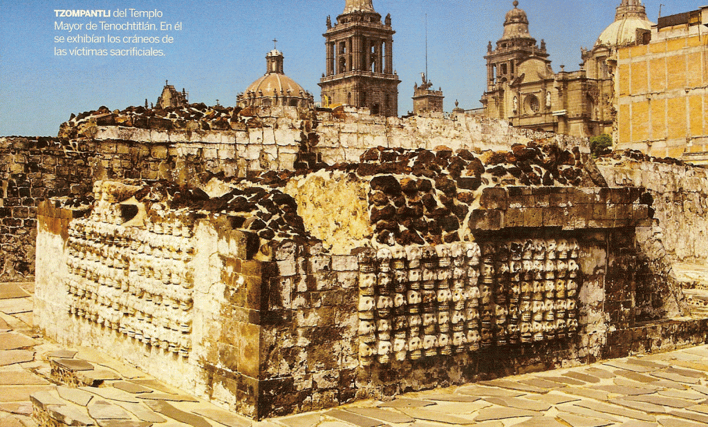 Art Arq XV Tzompantli del templo mayor de Tenochtitlan craneos sacrificiales
