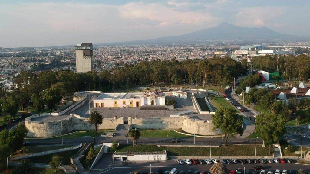 Vista aérea de la zona de los fuertes en Puebla